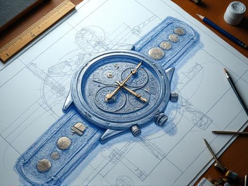 Boceto de diseño de un cronómetro marino